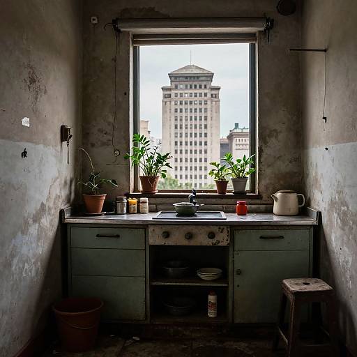 Vintage Kitchenette in Mexico City Apartment