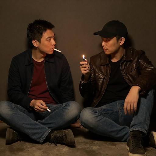 Candid Moment in Dimly Lit Room