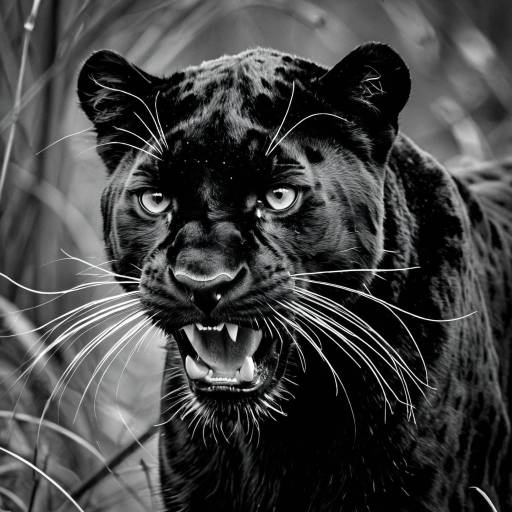 Roaring Black Panther Close-Up