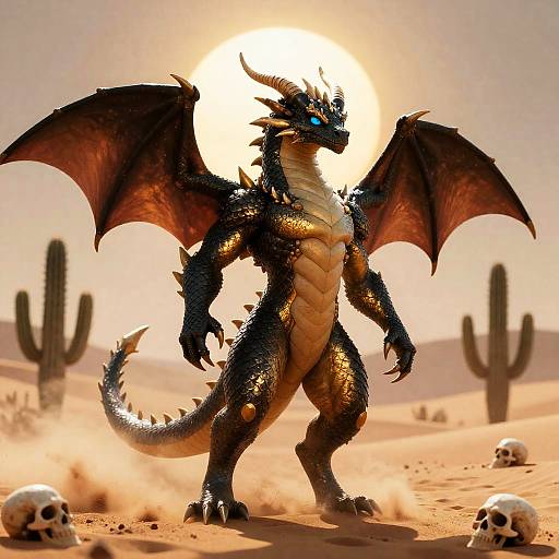 Anthropomorphic Dragon in Desert
