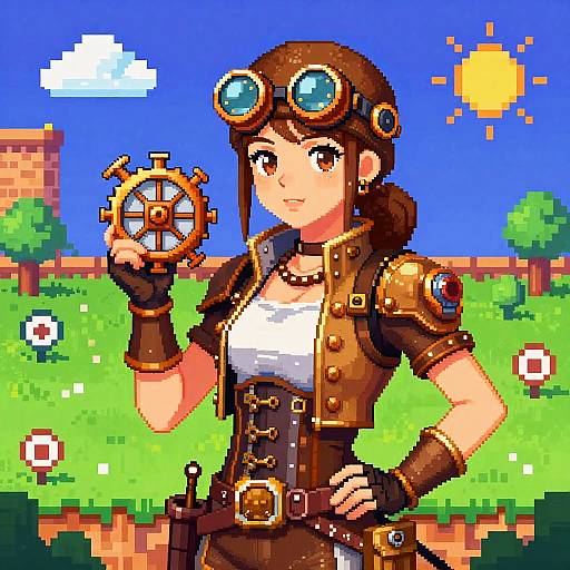 8-Bit Steampunk Mechanic Landscape