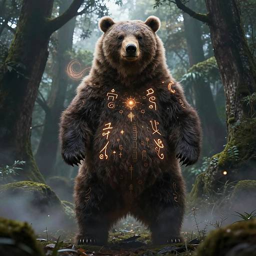 Mythical Bear Guardian in Enchanted Forest