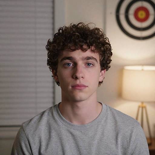 Portrait of a Young Man in Gray Shirt