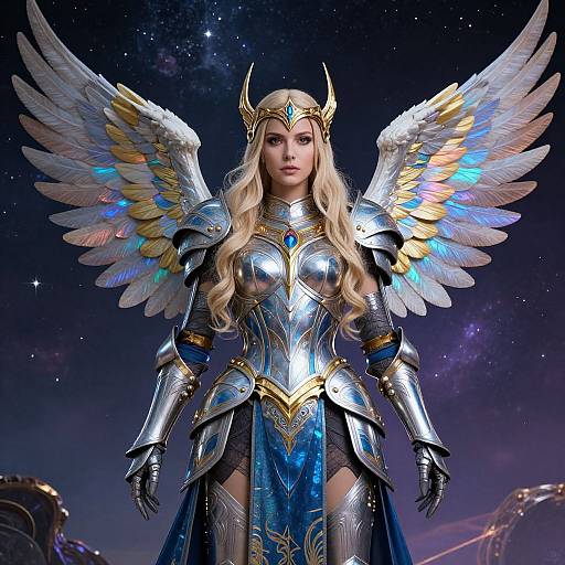 Angel Warrior with Cosmic Wings