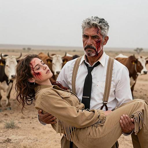 Dramatic Rescue in Desert Landscape