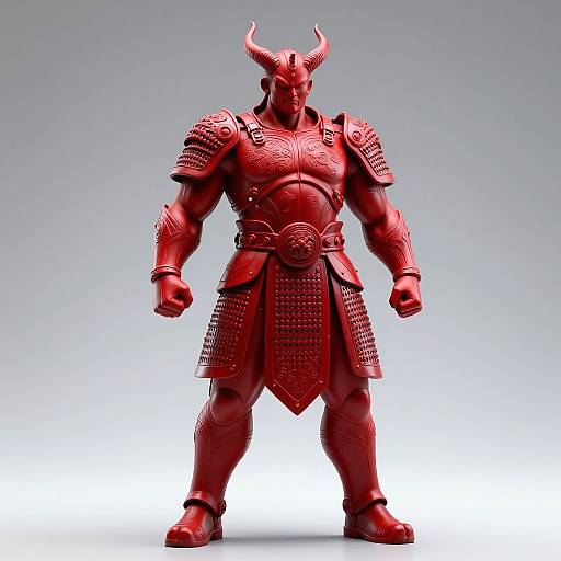 Futuristic Red Armor Statue