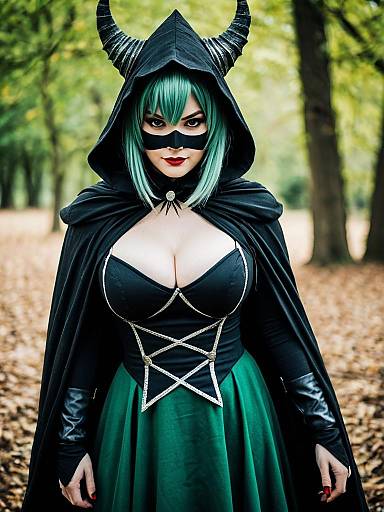 Lifestyle costume photo of Diabellstar the black witch. Cosplay clothes