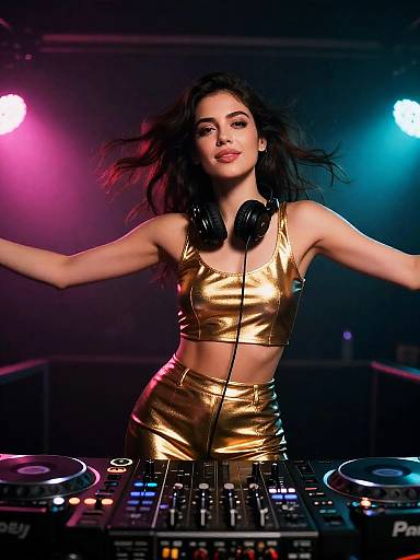 Glamorous Female DJ in Club