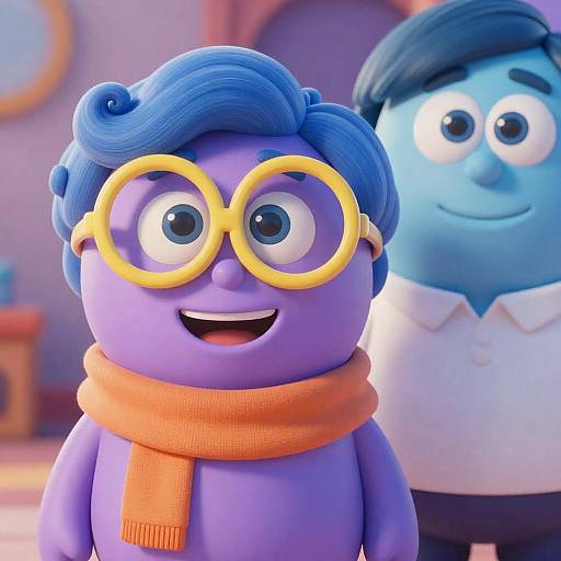 Colorful Cartoon Characters in Bright Scene