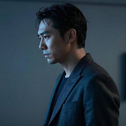 Dramatic Portrait with Blue Backlighting