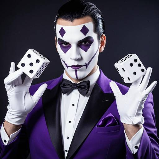 Cosplayer in King Dice Costume with Dice Makeup