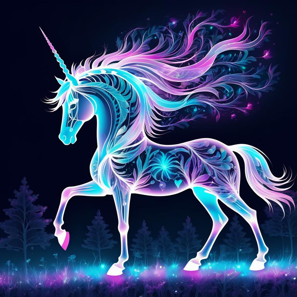 Ethereal X-Ray Unicorn Artwork Design