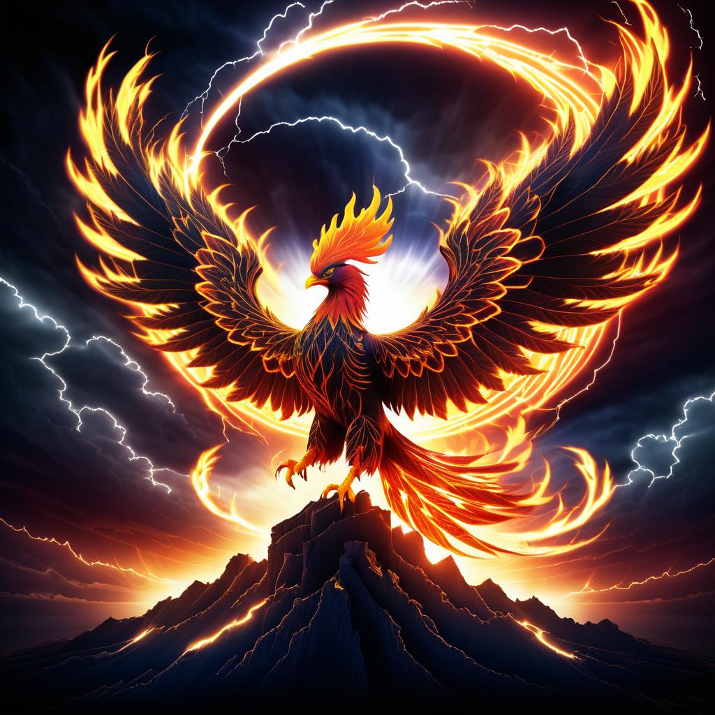 Phoenix Rising Amidst Stormy Skies