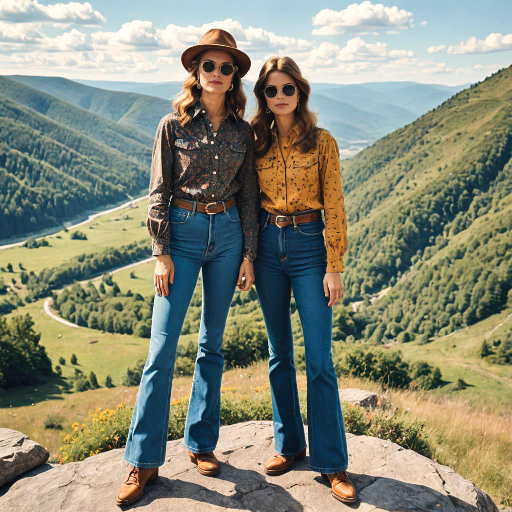 Adventure in 70s Hiking Fashion