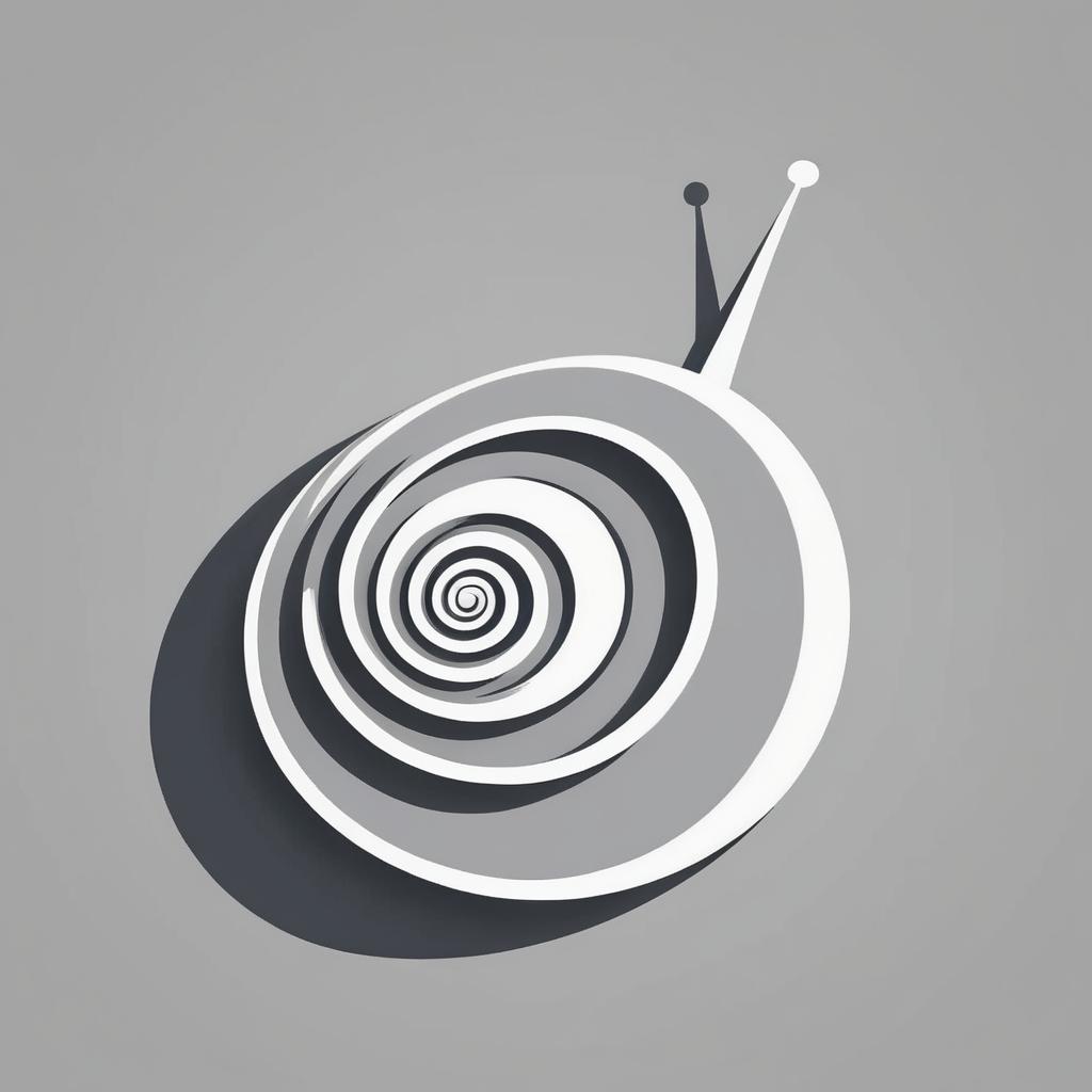 Minimalist Snail Illustration in Ash Gray