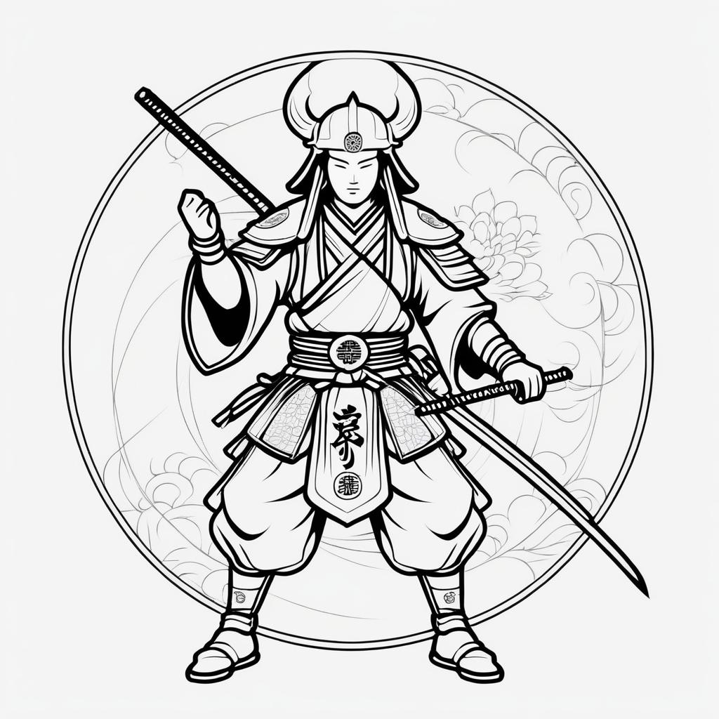 Minimalist Outline of Hachiman Deity