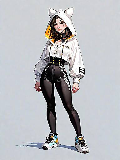 Stylish Woman in Casual Streetwear