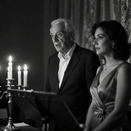 Elegant Evening Portrait of an Elderly Couple