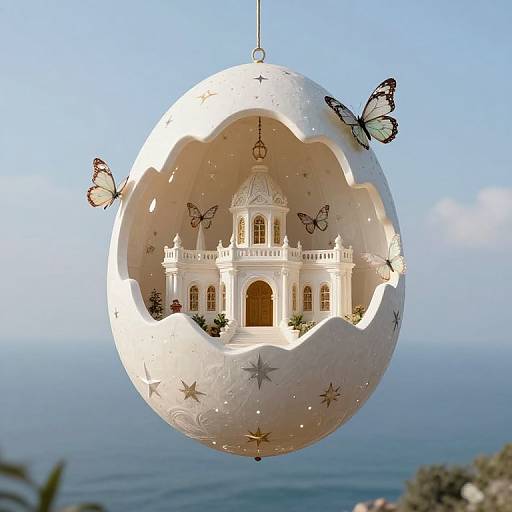 Ethereal Eggshell Fortress in Sky