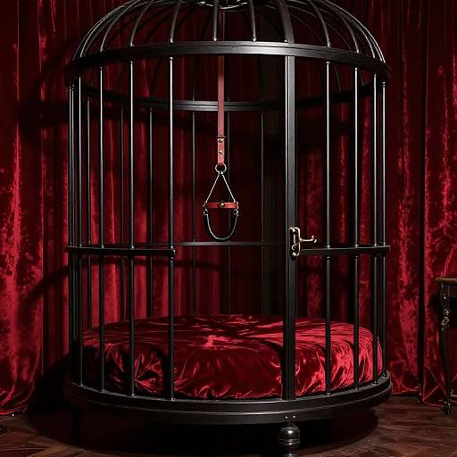 BDSM Cage Bed in Moody Room
