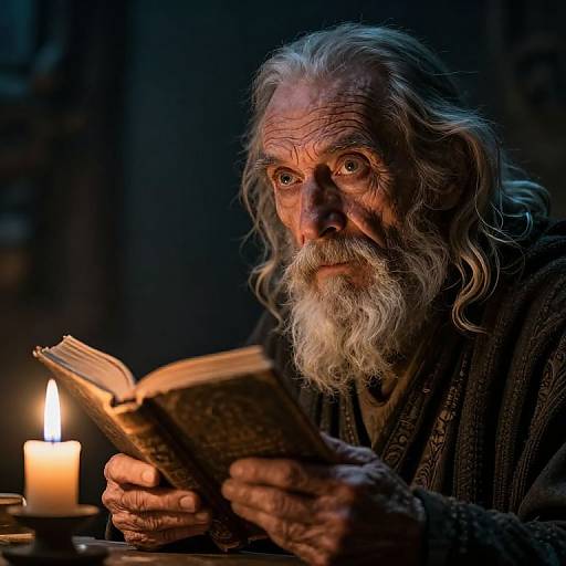 Photorealistic Portrait of Aged Mystic