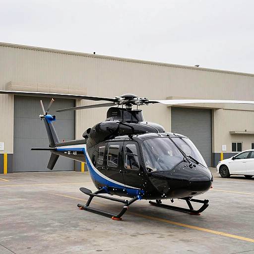 Black and Blue Medical Helicopter Scene