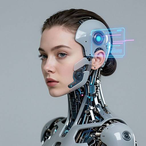 Futuristic Cybernetic Woman Portrait