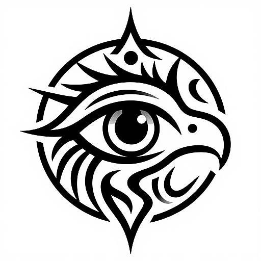 Minimalist Tribal Eagle Eye Tattoo