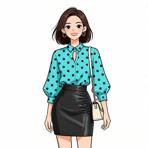 Chic Smiling Woman in Stylish Outfit