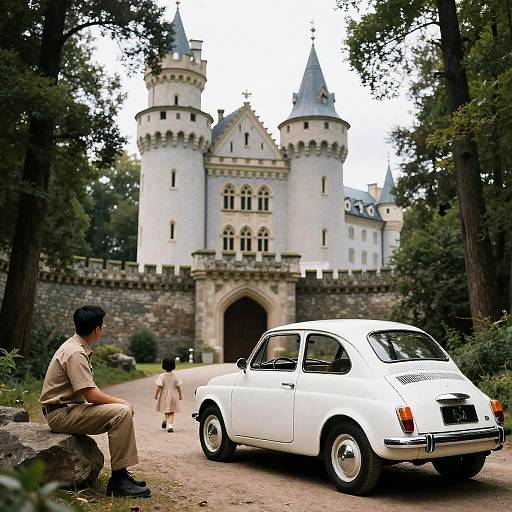 Enchanted Castle in Forest Scene