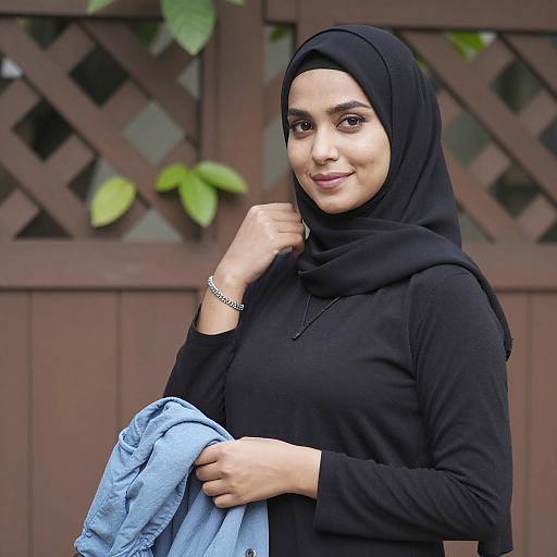 Portrait of Woman in Black Hijab