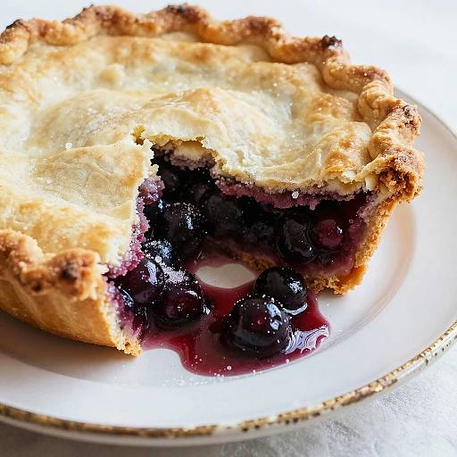 Close-Up Messy Berry Pie Detail