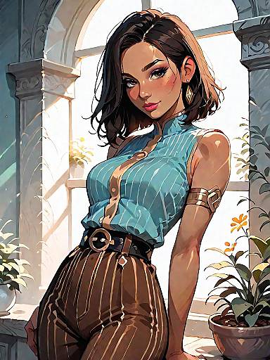 Elegant Woman in Tailored Jumpsuit