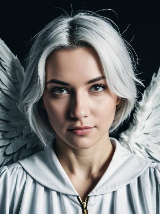 Woman in Angel Costume with Wings