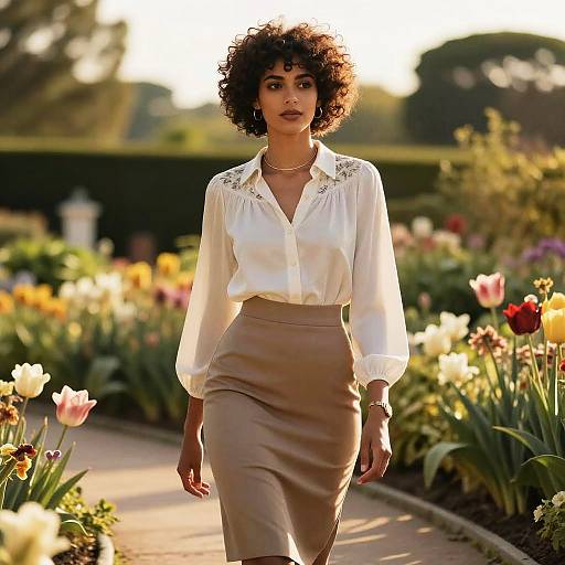 Elegant Afro Hairstyle in Garden