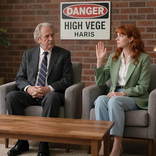 Candid Photograph of Two People in Armchairs