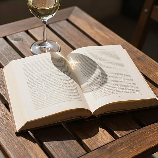 Serene Scene with Book and Wine