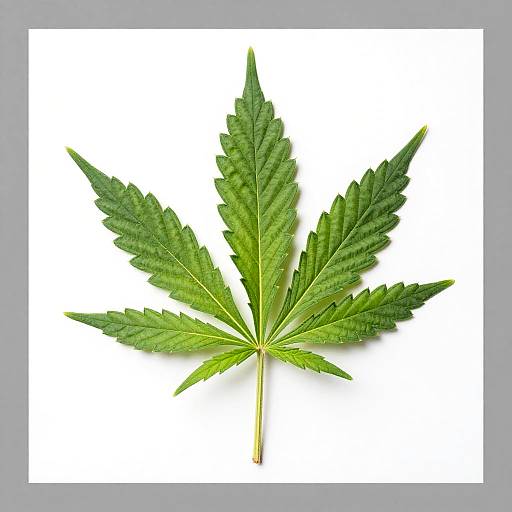 Detailed Fresh Green Cannabis Leaf Photo