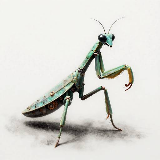 Steampunk Clockwork Mantis Illustration