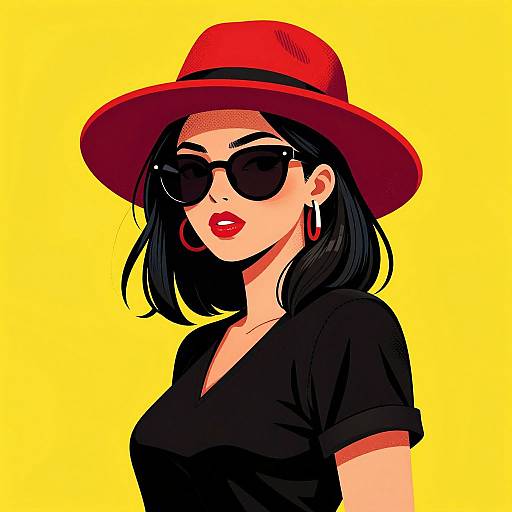 Fashionable Woman in Pop Art Style