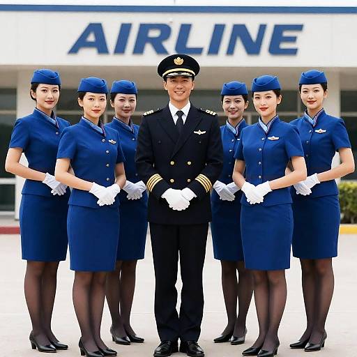 Cheers from Airline Crew in Uniform