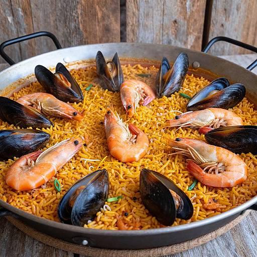Elegant Gourmet Spanish Paella Close-up