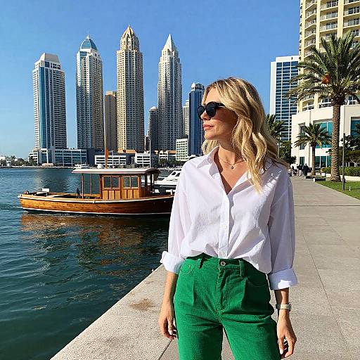 Blonde Woman by Sunny Waterfront