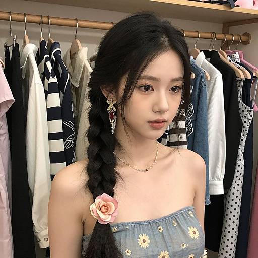 Realistic Portrait of Stylish Girl