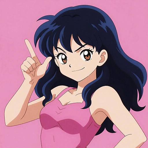 Playful Anime Character with Smirk