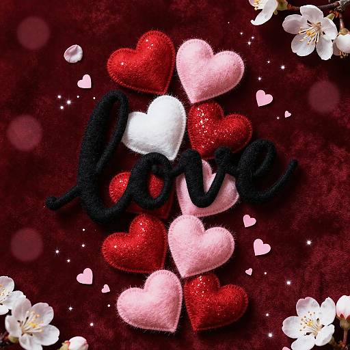 Glittering Heart Column Applique