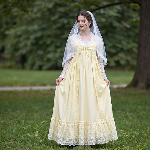 Civil War-Era Woman in Yellow Gown