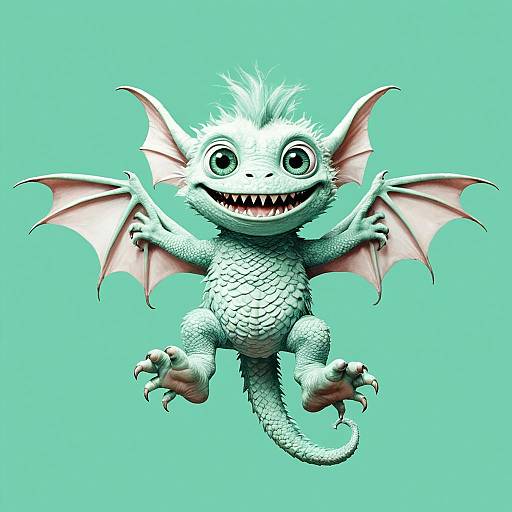 Cheerful Baby Monster in Pastel Dreams