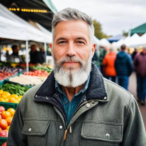Smiling Mature Man at Farmers Market