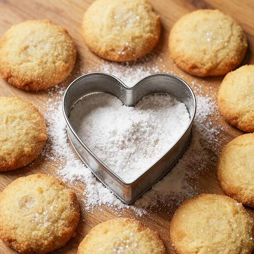Heart-Shaped Cookie Cutter with Sugar